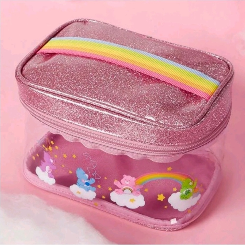 Care Bears Pink Glitter Makeup Bag New
